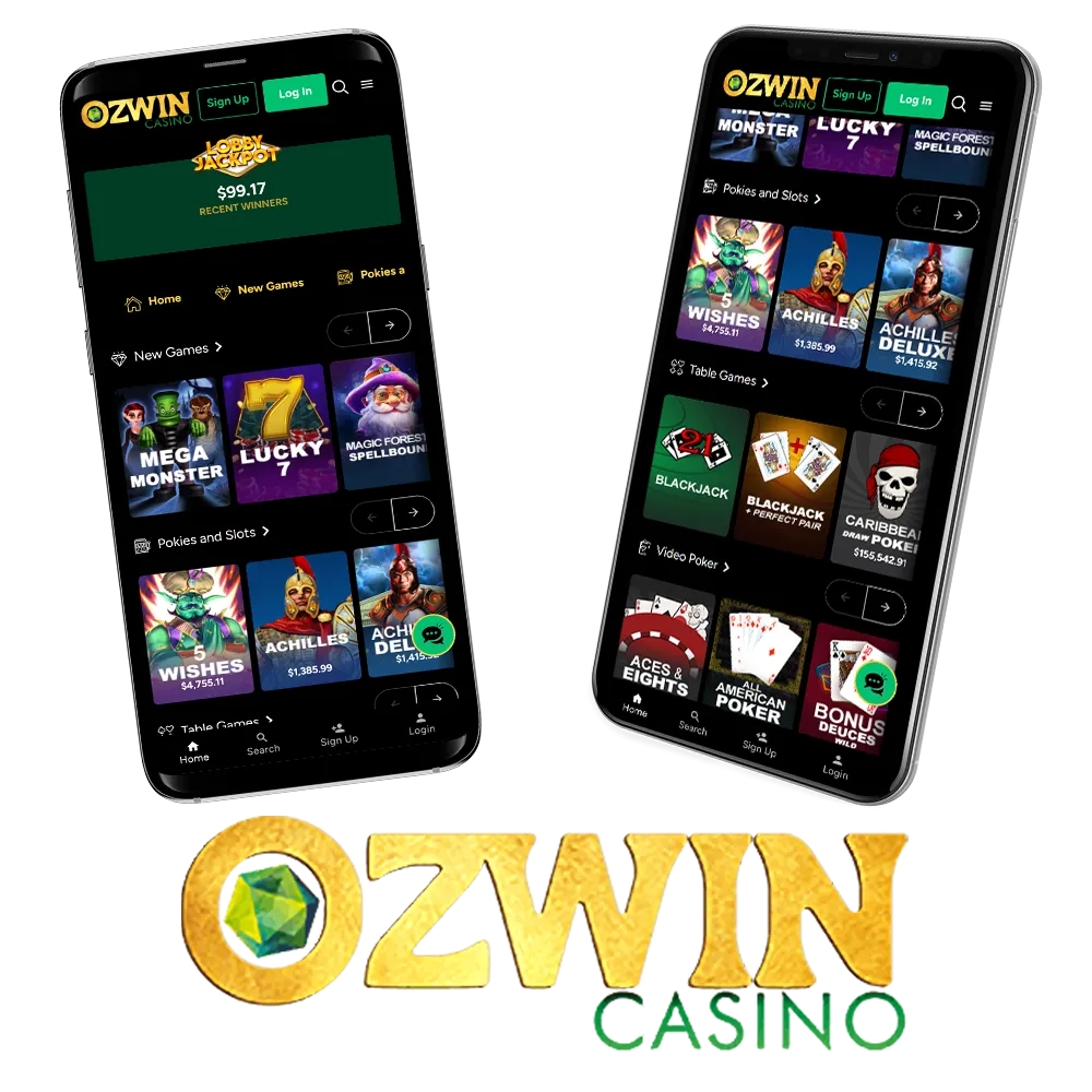Play exciting casino games with the Ozwin app.