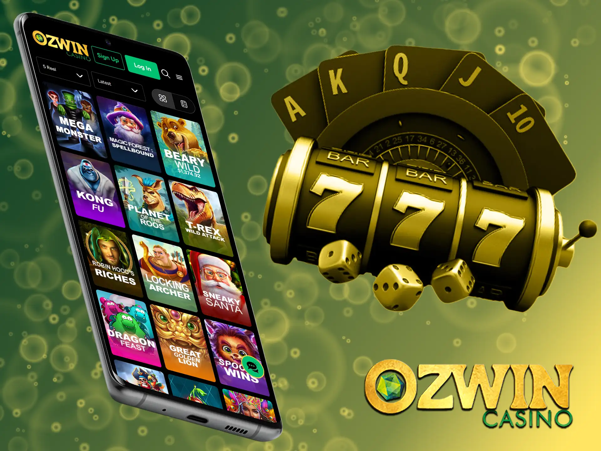 You can easily find your favorite slot game on Ozwin.
