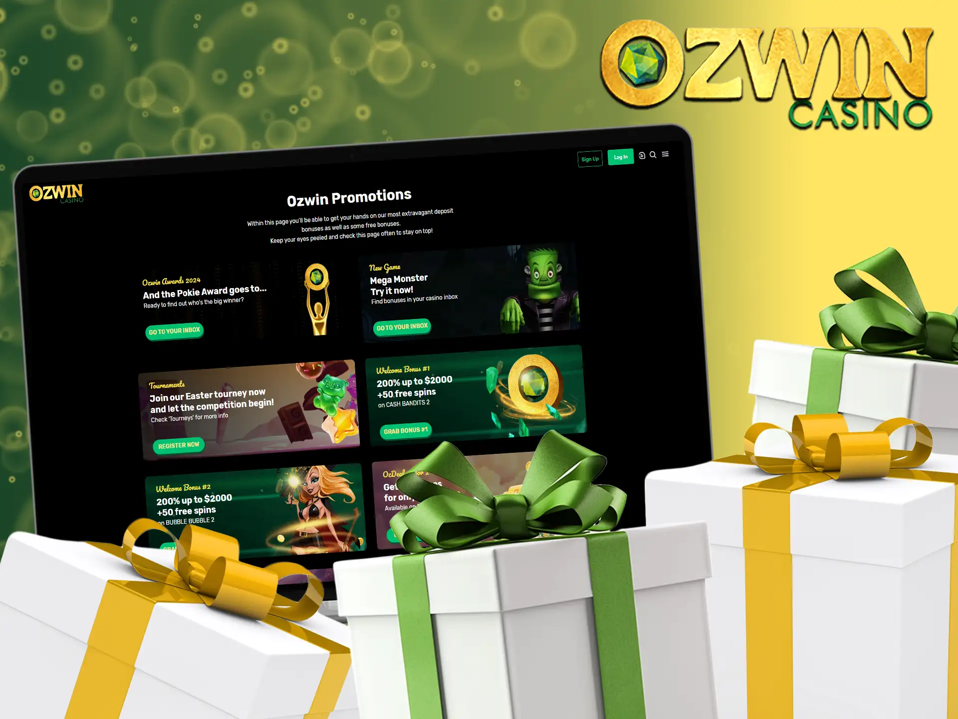 Ozwin Casino offers registration bonuses for Australian gamblers to play games in various categories.