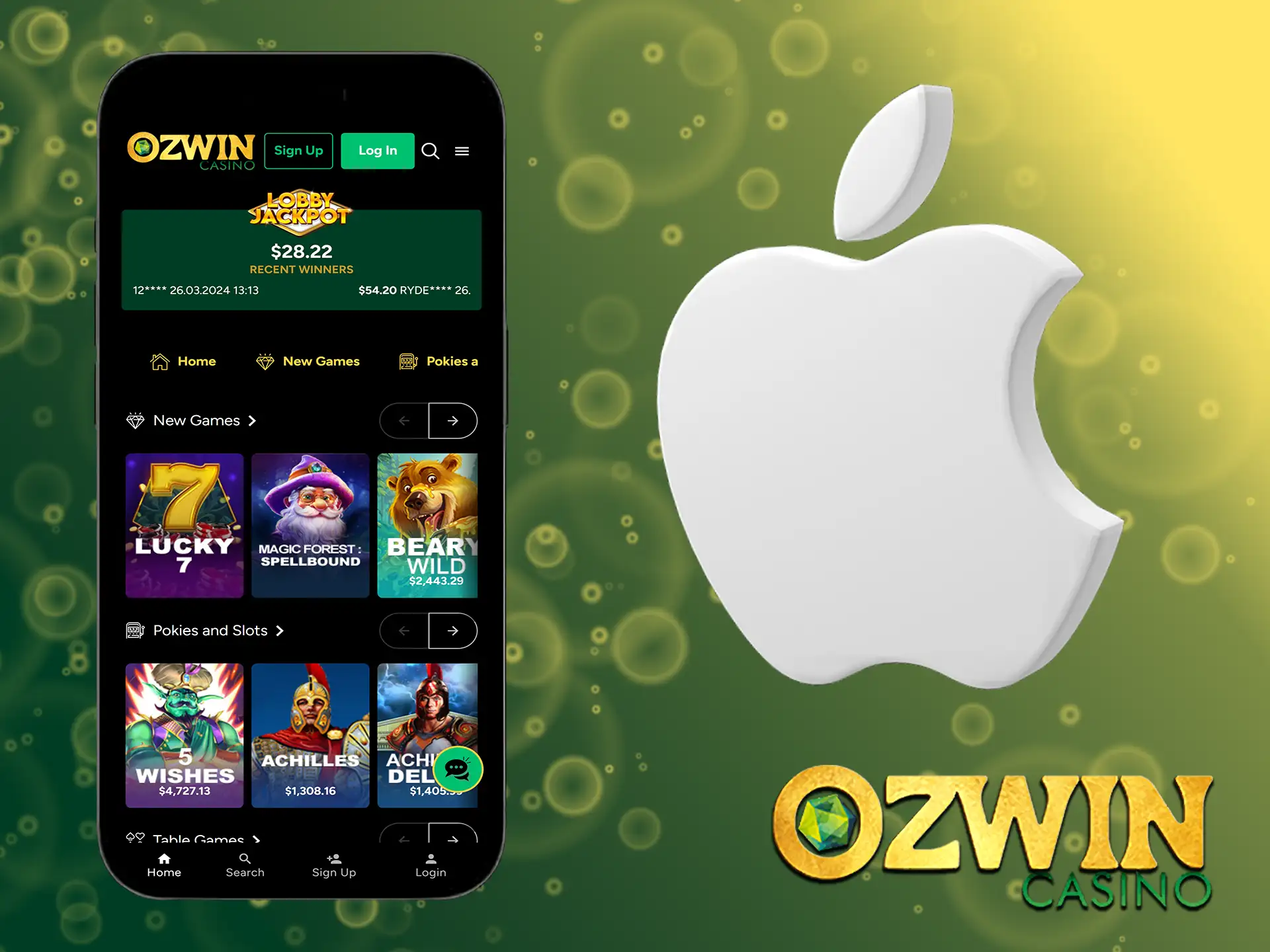 Our development team is working hard on a dedicated app to bring Ozwin to iOS.