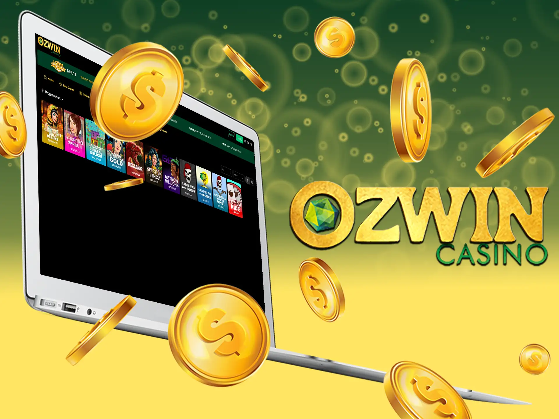 Ozwin offers jackpot games with high payouts.