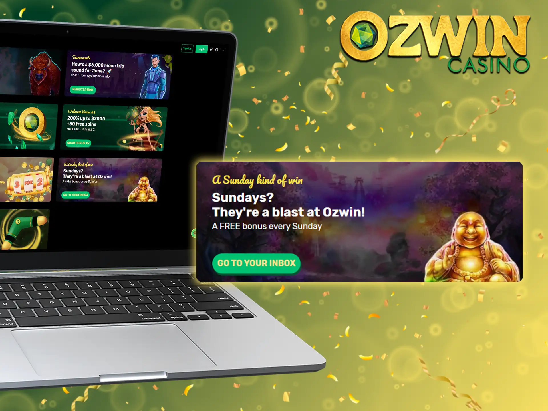 Claim your 50 free spins and go on an exciting slots adventure at Ozwin casino.