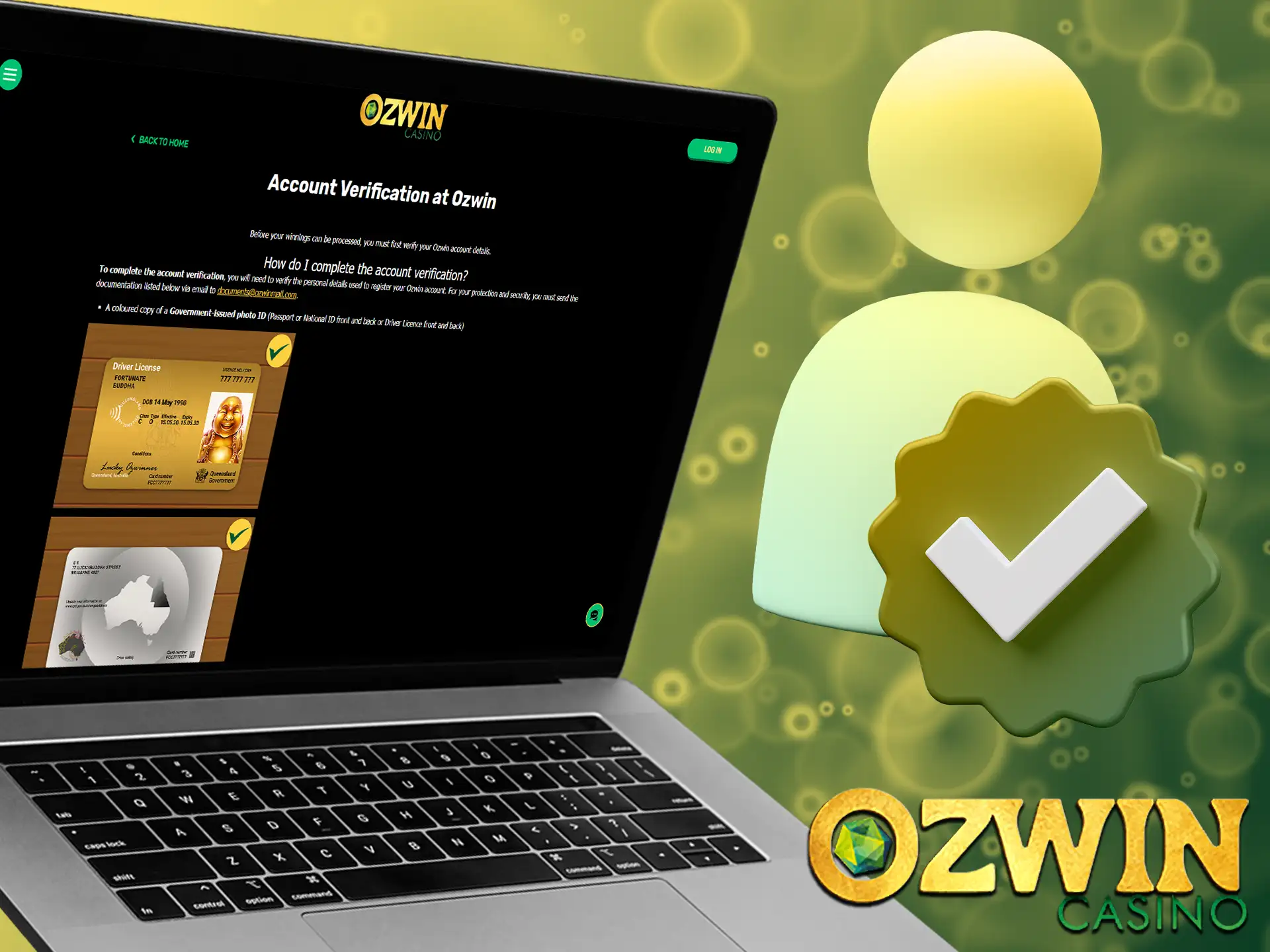 For security reasons, Ozwin asks you to complete an account verification procedure by sending some documents to our mail.