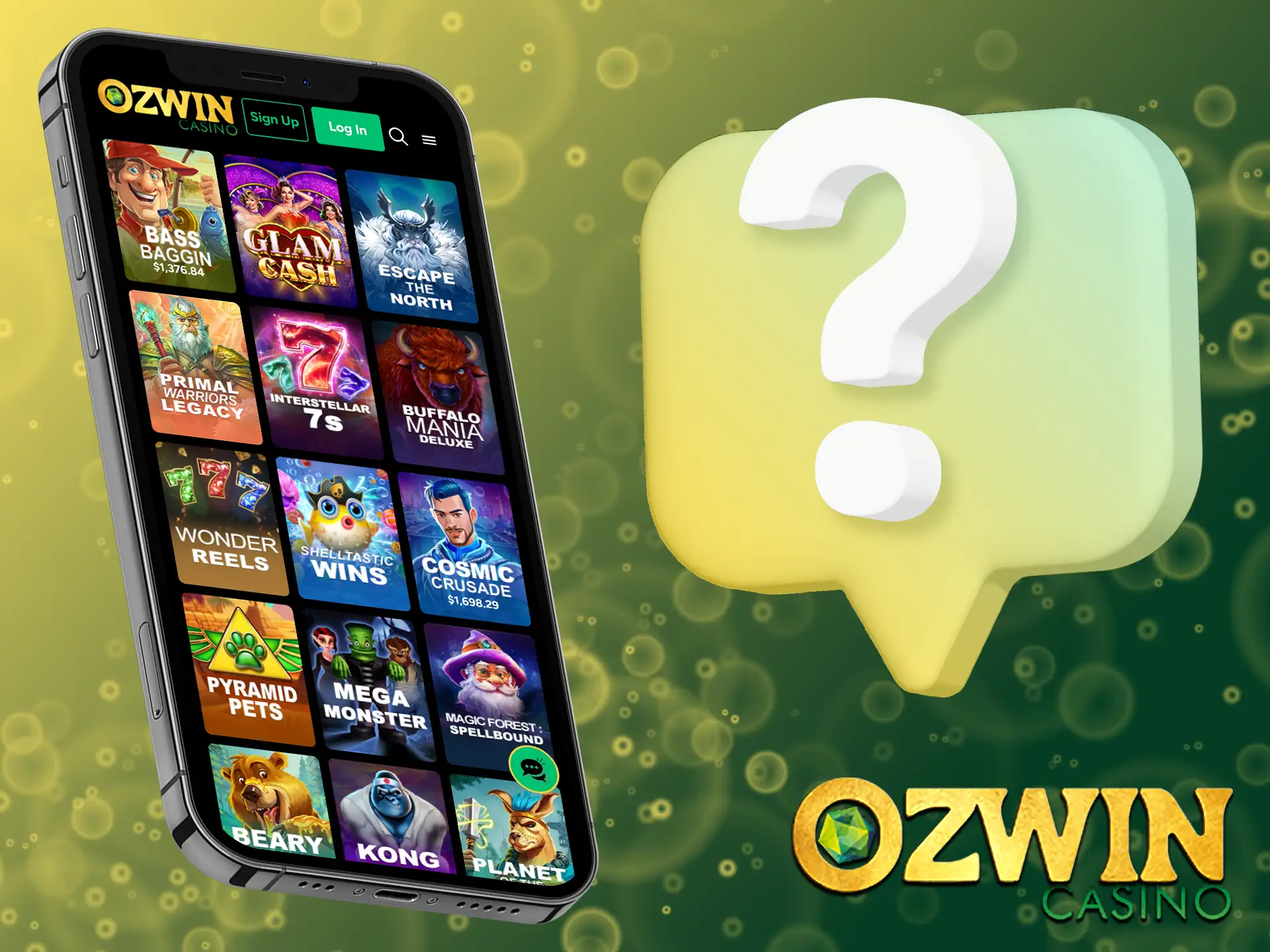 Enjoy Ozwin casino games on your phone or tablet right in your browser.