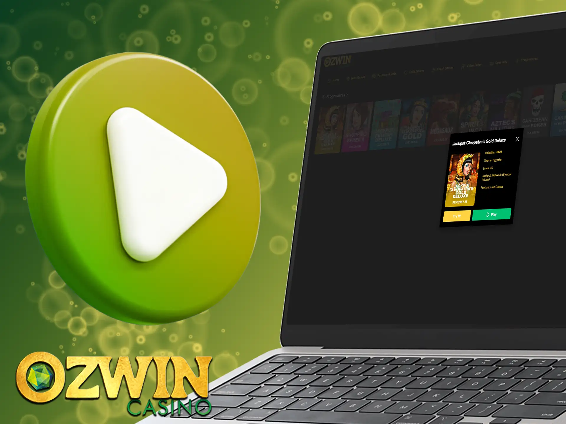 Start with the demo version to learn the rules and gameplay before playing for real money at Ozwin.