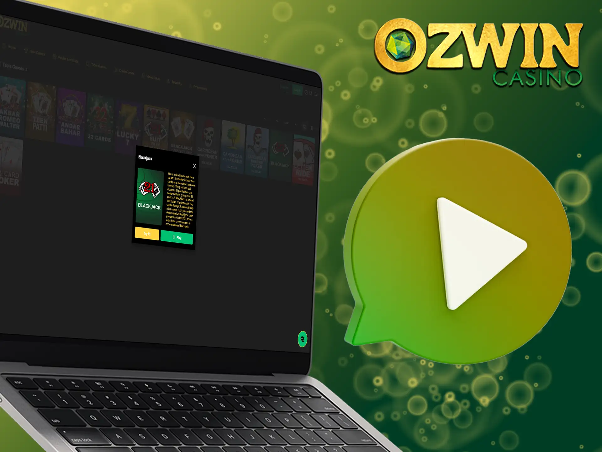 Before committing real money, experience Ozwin Casino's table games in demo mode.