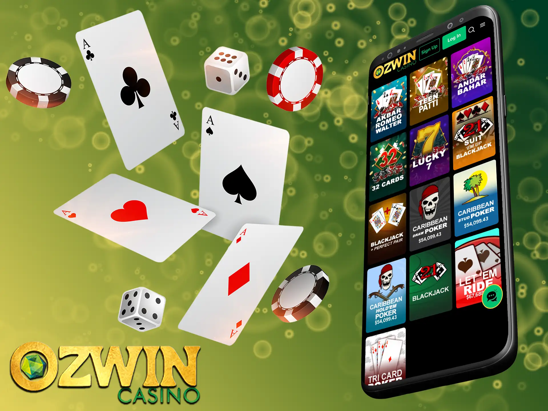 Table games at Ozwin Casino are fully optimised for mobile devices.