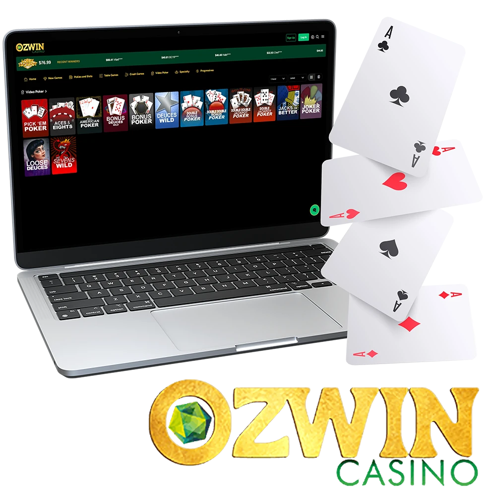 At Ozwin Casino you will find a separate section dedicated to Video Poker games from leading providers.